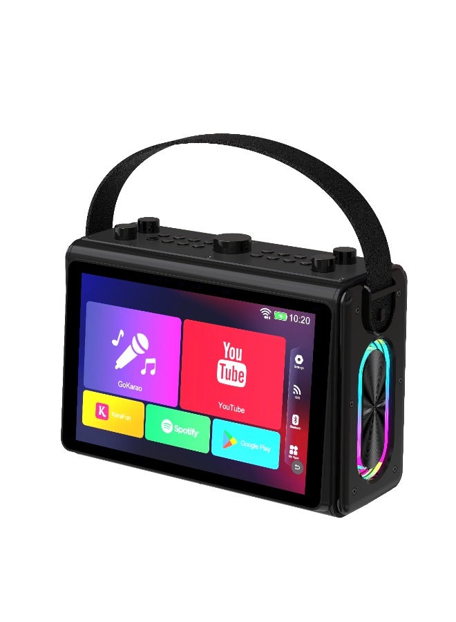 TOPI TP-S9 Portable Karaoke Machine with 10.1″ HD Touchscreen, Android OS, Bluetooth 5.3, Dual Wireless Microphones & RGB LED Lights - Image 2